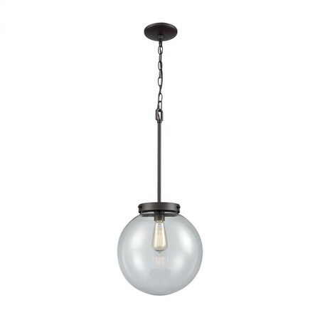 Thomas Beckett 1-Light Pendant in Oil Rubbed Bronze with Clear Glass CN129041